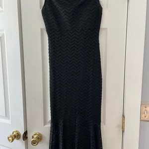 Beautiful black evening gown for black tie formal event.
